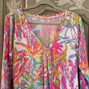 Lily Pulitzer Floral Cotton Dress sz XL